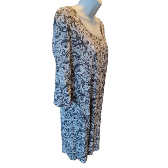 J Jill Pure Jill grey and white design scoop neck dress Size S Petite - Picture 3 of 10